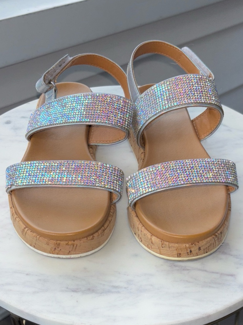 DV Dolce Vita Rhinestone platform sandals size 4 girls